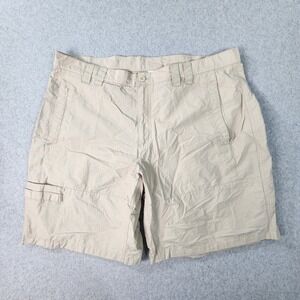 Columbia PFG Shorts Men 40 Khaki Beige 5 Pocket Omni-Shade Fishing Beach Ripstop
